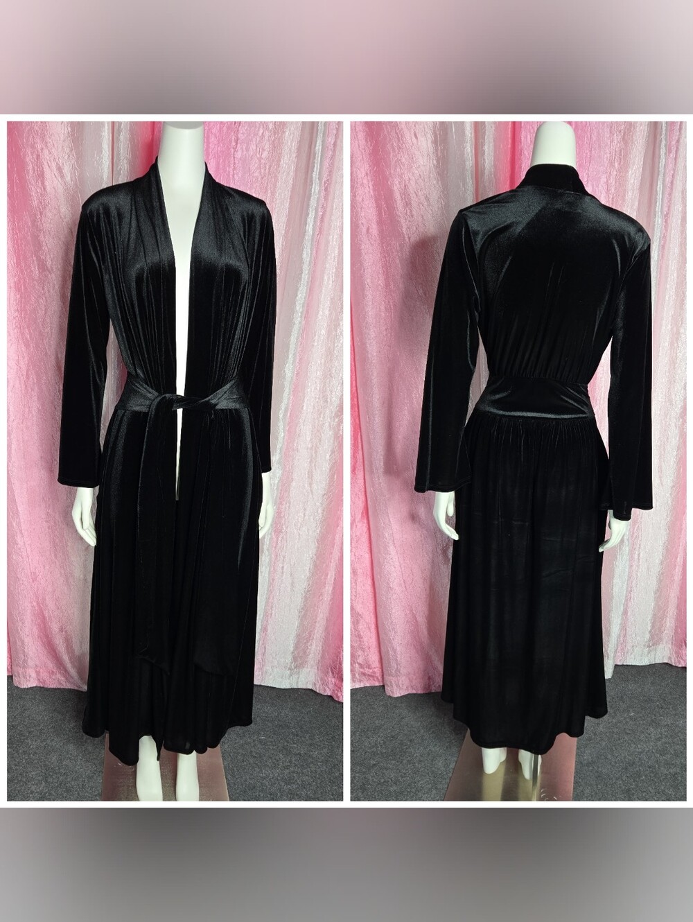 Whimsigoth Black Shimmer Velvet Mmsxi Robe Dress Size Large